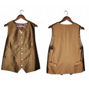 Top Hat Bronze and Black Striped Vest Size 42